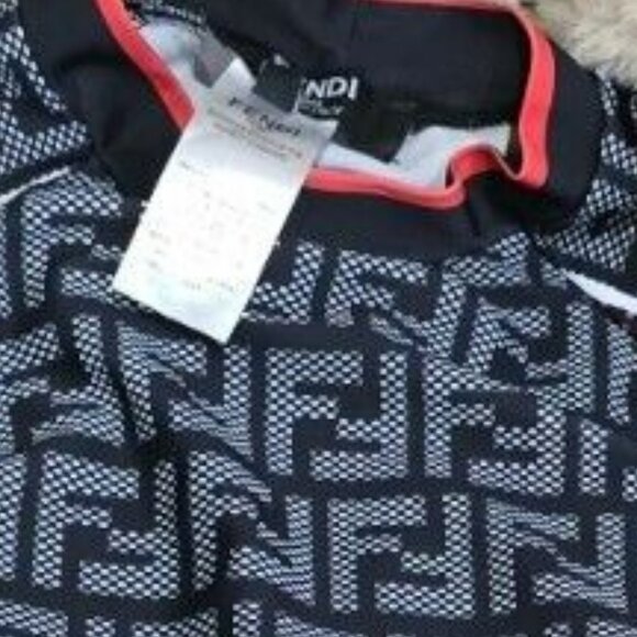 Fendi FF Motif Ski Top Women Large, Winter Sweater Figure Hug, Mock Neck Black - Picture 4 of 6